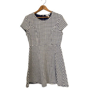 NAVY and White Houndstooth Dress - Large